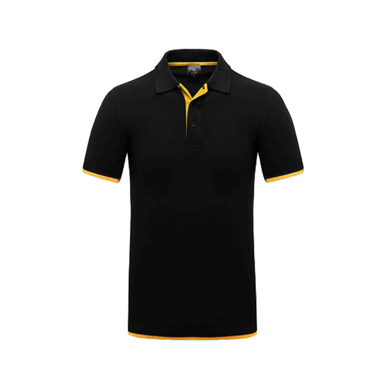 Yellow Black Striped Golf Shirt